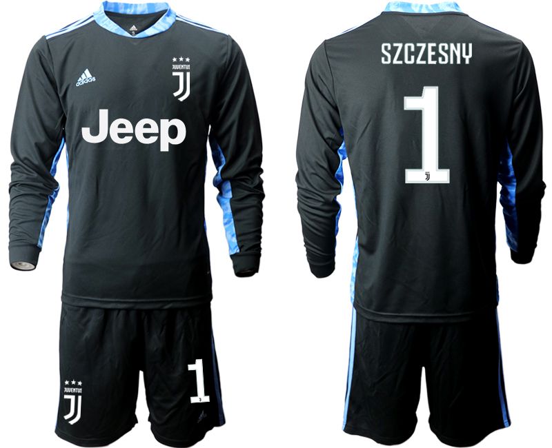 Men 2020-2021 club Juventus black long sleeve goalkeeper #1 Soccer Jerseys->juventus jersey->Soccer Club Jersey